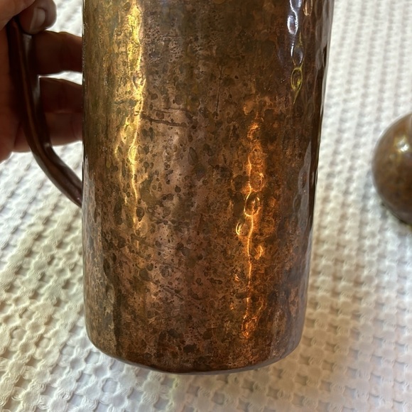 Indian Art Villa Hammered Copper Small Pitcher Cup - Picture 8 of 11